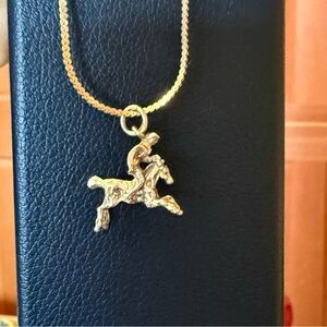 Sterling Silver Articulating Equestrian Pendant and Necklace